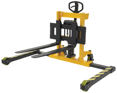 Steel Stacker Manual Pump 2 - 35 In. 3,000 Lb. Capacity Black / Yellow